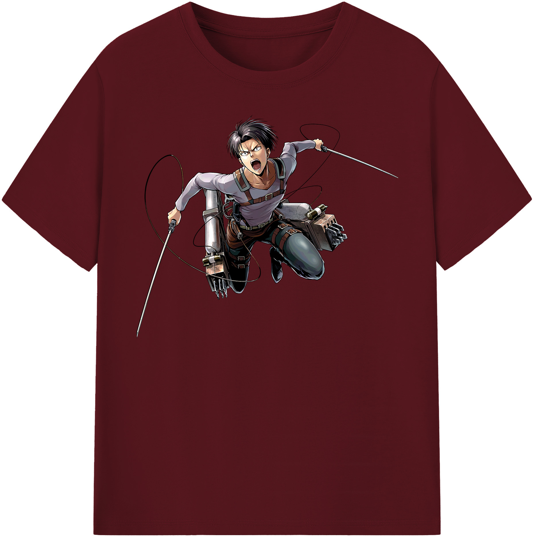 （画像用） 進撃の巨人 リヴァイ·アッカーマン Attack on Titan Levi Ackerman 綿100％半袖Tシャツ（フロントプリント）